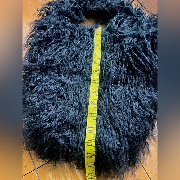Dolls Kill Widow Faux Fur Bag Black Long Hair Furry Vegan Mongolian Lamb NWOT - Picture 10 of 13